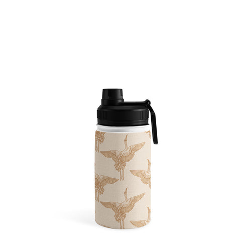 Iveta Abolina Pecan Cranes Cream Water Bottle