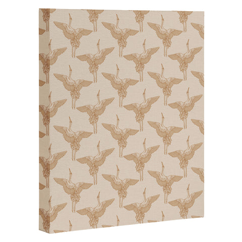 Iveta Abolina Pecan Cranes Cream Art Canvas