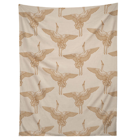 Iveta Abolina Pecan Cranes Cream Tapestry