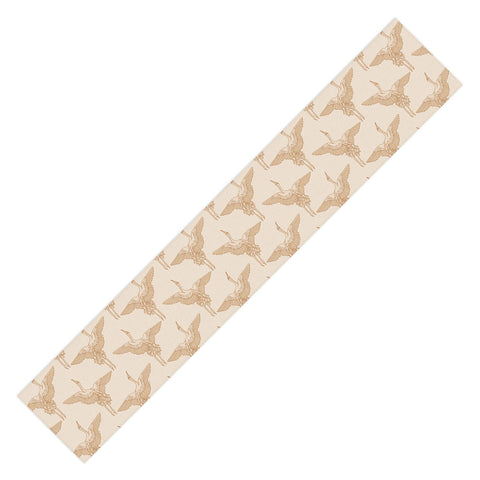 Iveta Abolina Pecan Cranes Cream Table Runner