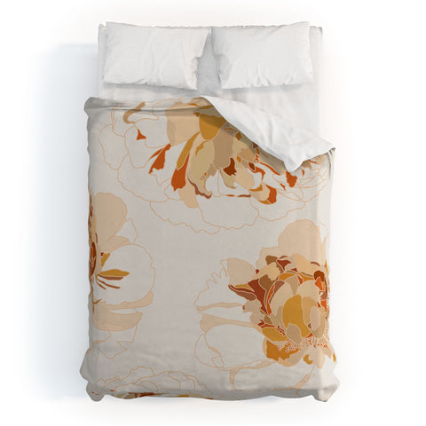 Iveta Abolina Peony Line Art I Duvet Cover