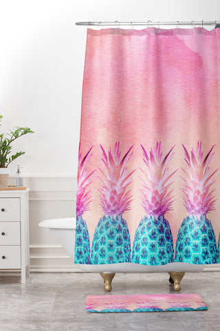 Iveta Abolina Pineapple Farm Shower Curtain And Mat