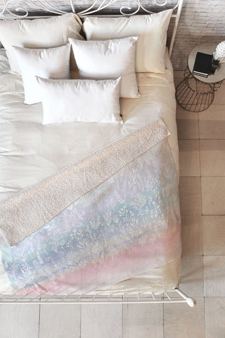 Iveta Abolina Pink Frost Fleece Throw Blanket