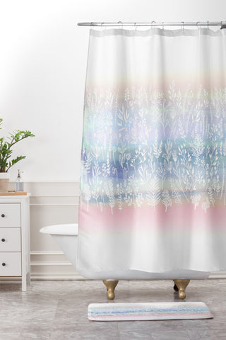 Iveta Abolina Pink Frost Shower Curtain And Mat