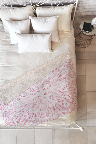 Iveta Abolina Pink Maze Fleece Throw Blanket