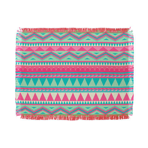 Iveta Abolina Pink Navajo Throw Blanket