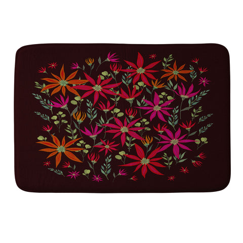 Iveta Abolina Poinsettia Ruby Memory Foam Bath Mat
