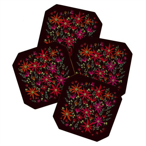 Iveta Abolina Poinsettia Ruby Coaster Set