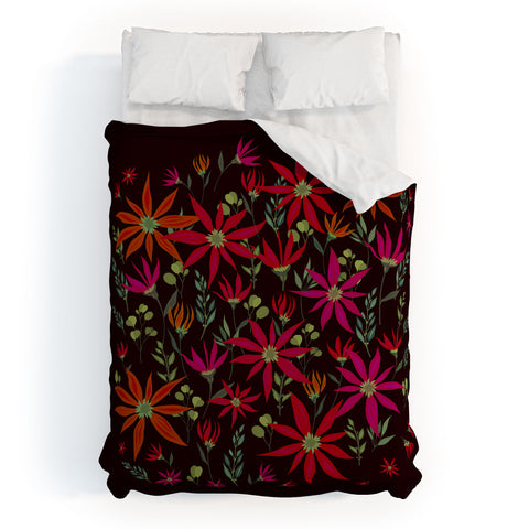 Iveta Abolina Poinsettia Ruby Duvet Cover
