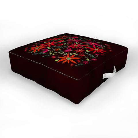 Iveta Abolina Poinsettia Ruby Outdoor Floor Cushion