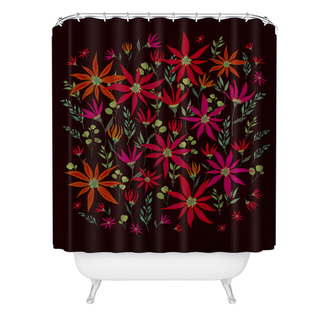 Iveta Abolina Poinsettia Ruby Shower Curtain