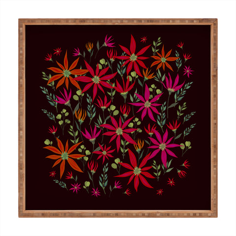Iveta Abolina Poinsettia Ruby Square Tray