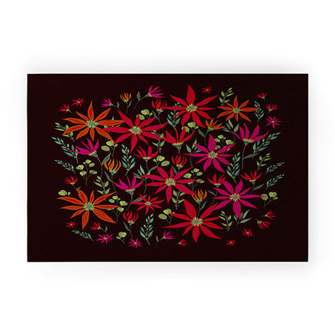 Iveta Abolina Poinsettia Ruby Welcome Mat