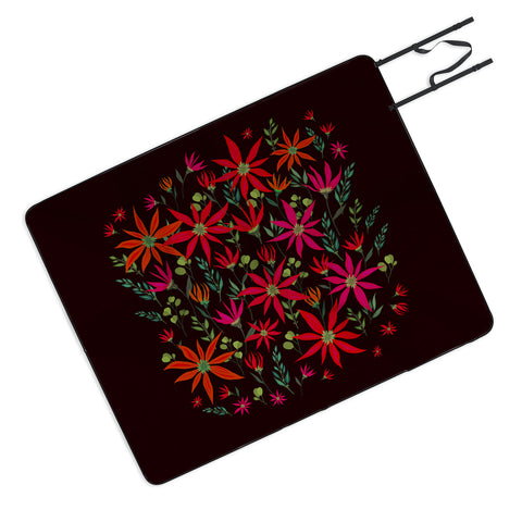 Iveta Abolina Poinsettia Ruby Picnic Blanket