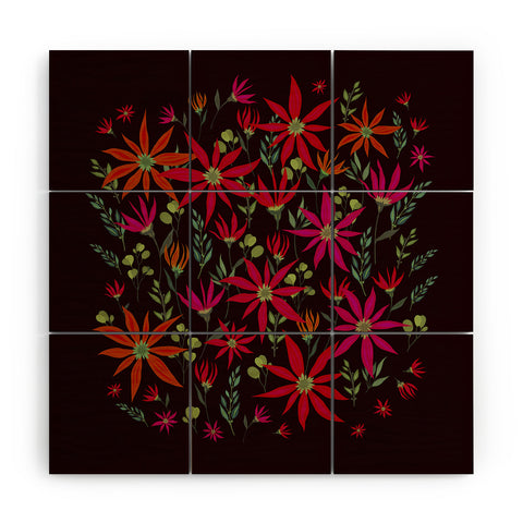 Iveta Abolina Poinsettia Ruby Wood Wall Mural