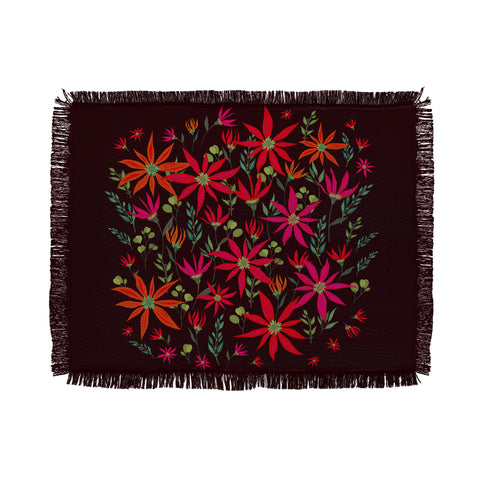 Iveta Abolina Poinsettia Ruby Throw Blanket