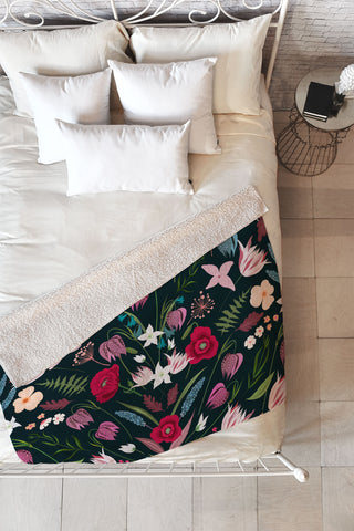 Iveta Abolina Poppy Meadow I Fleece Throw Blanket