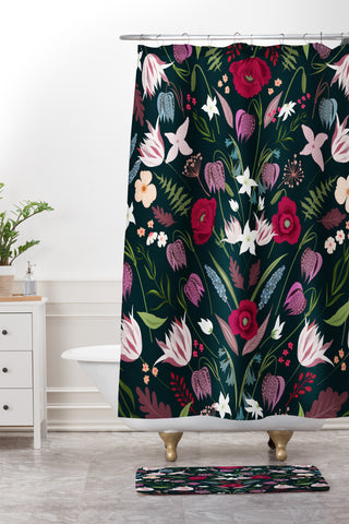 Iveta Abolina Poppy Meadow I Shower Curtain And Mat