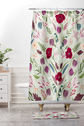 Iveta Abolina Poppy Meadow II Shower Curtain And Mat
