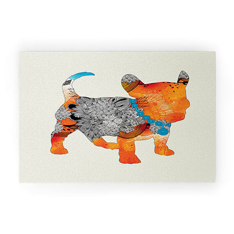 Iveta Abolina Puppy Frenchie Welcome Mat