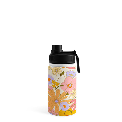 Iveta Abolina Purple Daisies 70s Cream Water Bottle