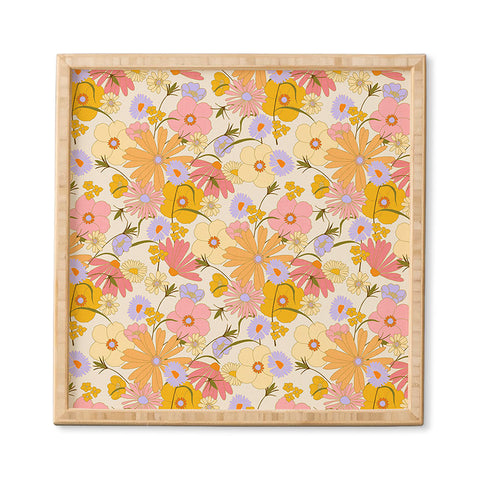 Iveta Abolina Purple Daisies 70s Cream Framed Wall Art