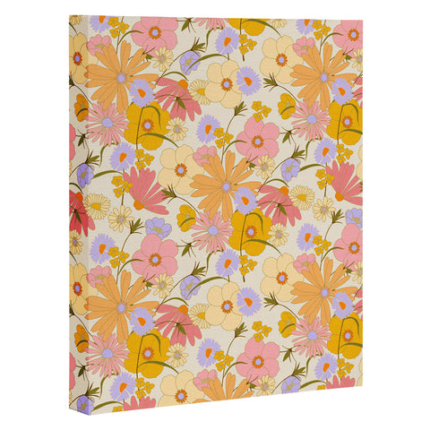 Iveta Abolina Purple Daisies 70s Cream Art Canvas