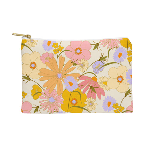 Iveta Abolina Purple Daisies 70s Cream Pouch