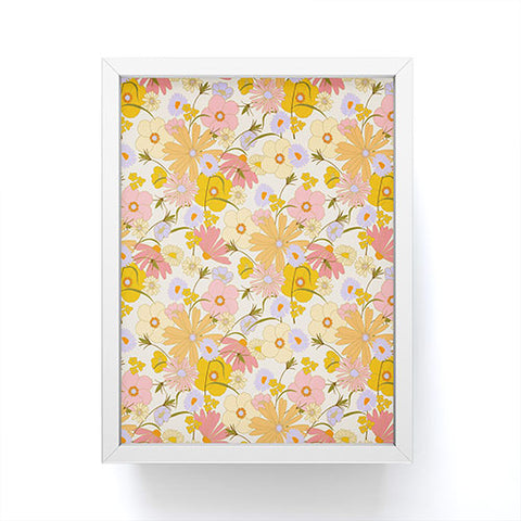 Iveta Abolina Purple Daisies 70s Cream Framed Mini Art Print