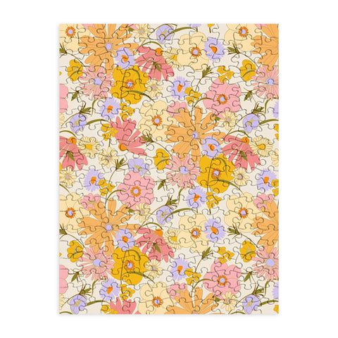 Iveta Abolina Purple Daisies 70s Cream Puzzle