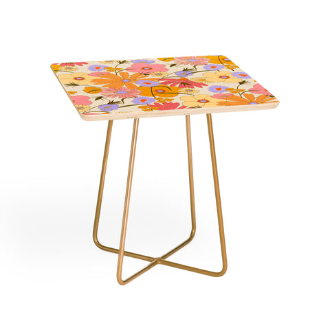 Iveta Abolina Purple Daisies 70s Cream Side Table