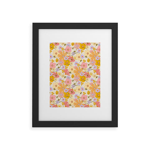 Iveta Abolina Purple Daisies 70s Cream Framed Art Print