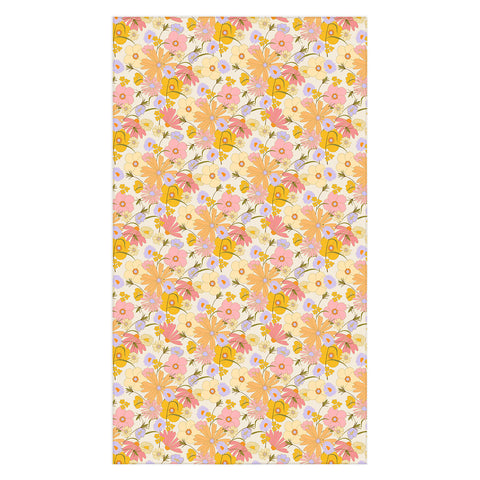 Iveta Abolina Purple Daisies 70s Cream Tablecloth