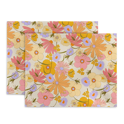 Iveta Abolina Purple Daisies 70s Cream Placemat