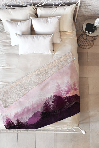 Iveta Abolina Purple Horizon Fleece Throw Blanket
