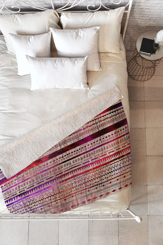 Iveta Abolina Purple Nebula Fleece Throw Blanket