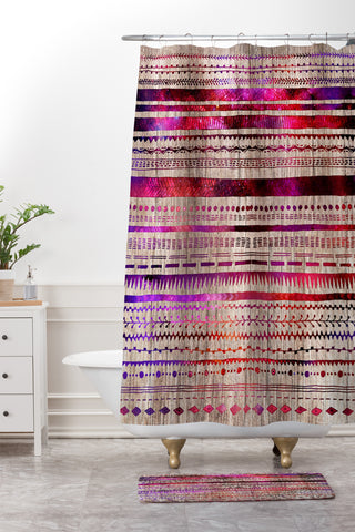 Iveta Abolina Purple Nebula Shower Curtain And Mat