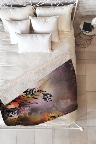 Iveta Abolina Purple Storm Fleece Throw Blanket