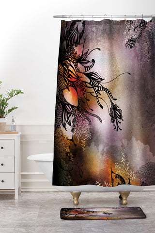 Iveta Abolina Purple Storm Shower Curtain And Mat