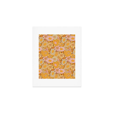 Iveta Abolina Retro Florals 70s Brown Art Print