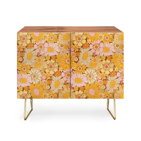 Iveta Abolina Retro Florals 70s Brown Credenza