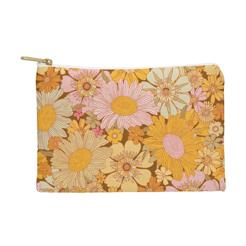 Iveta Abolina Retro Florals 70s Brown Pouch