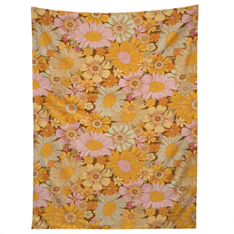 Iveta Abolina Retro Florals 70s Brown Tapestry