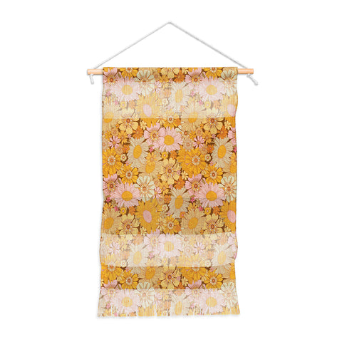 Iveta Abolina Retro Florals 70s Brown Wall Hanging Portrait