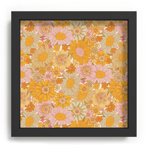 Iveta Abolina Retro Florals 70s Cream Recessed Framing Square
