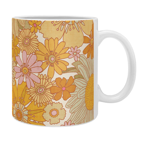 Iveta Abolina Retro Florals 70s Cream Coffee Mug