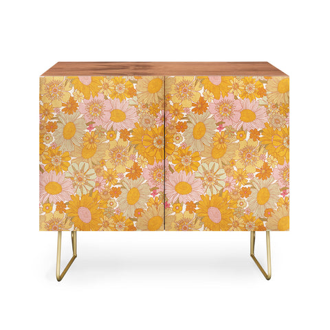 Iveta Abolina Retro Florals 70s Cream Credenza