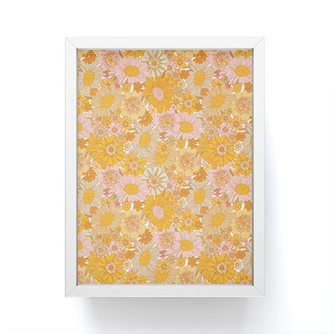 Iveta Abolina Retro Florals 70s Cream Framed Mini Art Print
