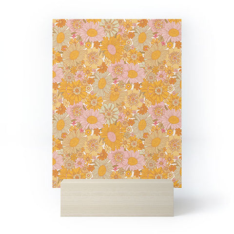 Iveta Abolina Retro Florals 70s Cream Mini Art Print