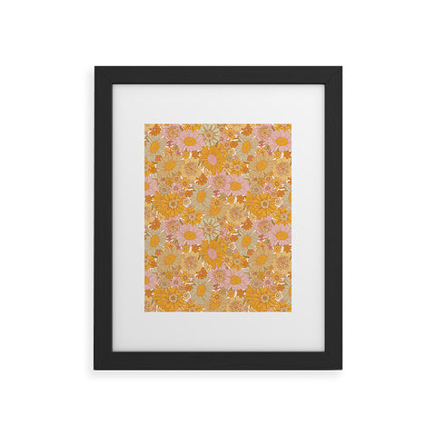 Iveta Abolina Retro Florals 70s Cream Framed Art Print